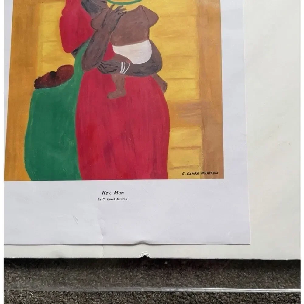 C. Clark Minton “Hey, Mon” Matted Giclée Print Caribbean Style Art (Damaged) - Picture 8 of 12
